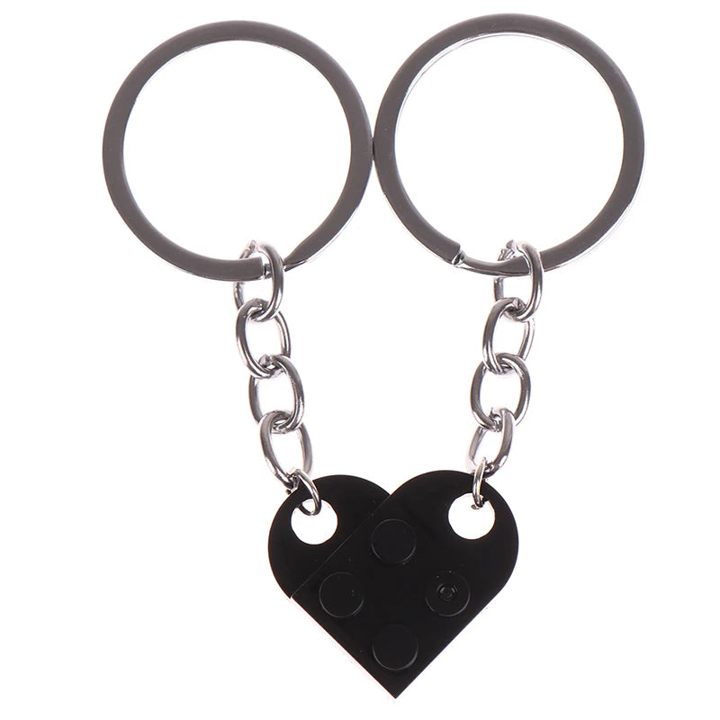 Lego Couples Heart Keychain