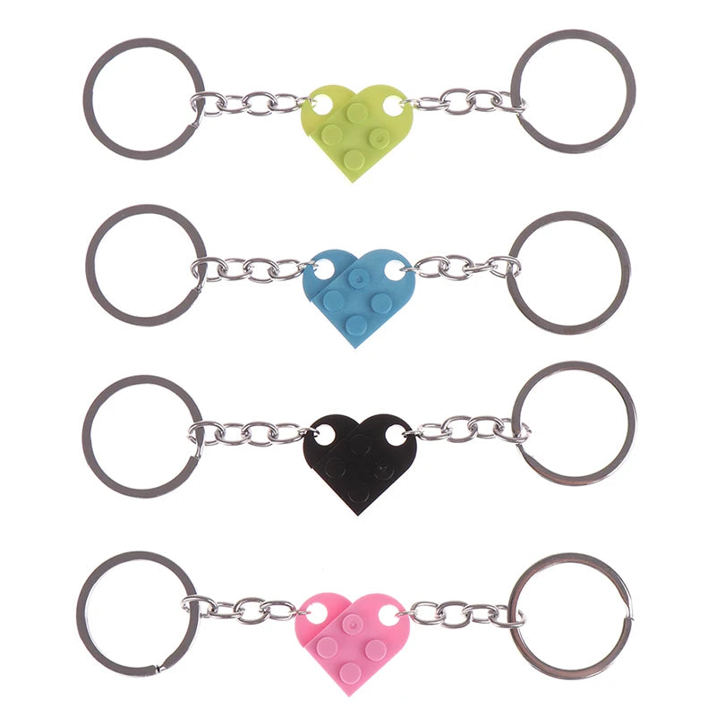 Lego Couples Heart Keychain