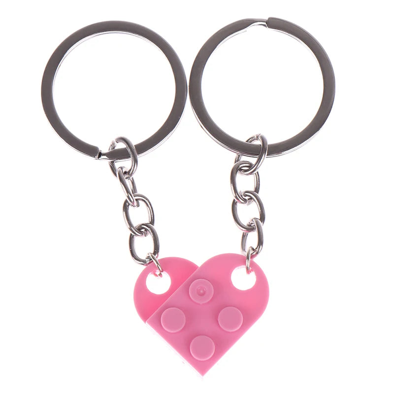 Lego Couples Heart Keychain