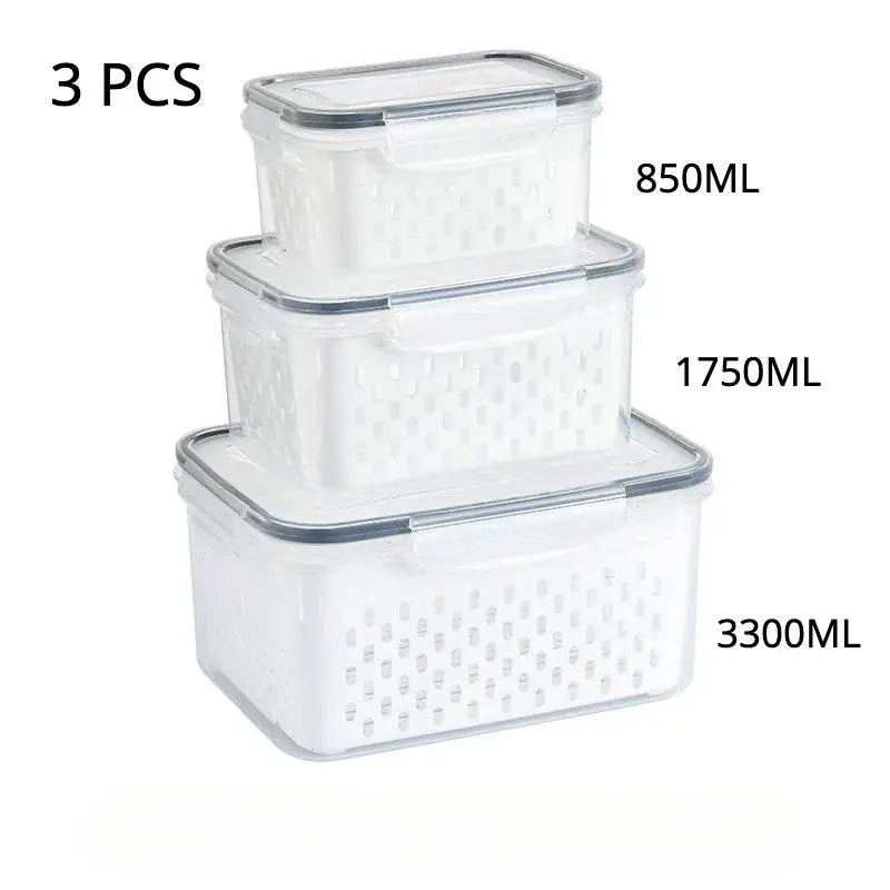 Produce Storage Box with Drain Basket 🥬 🍓