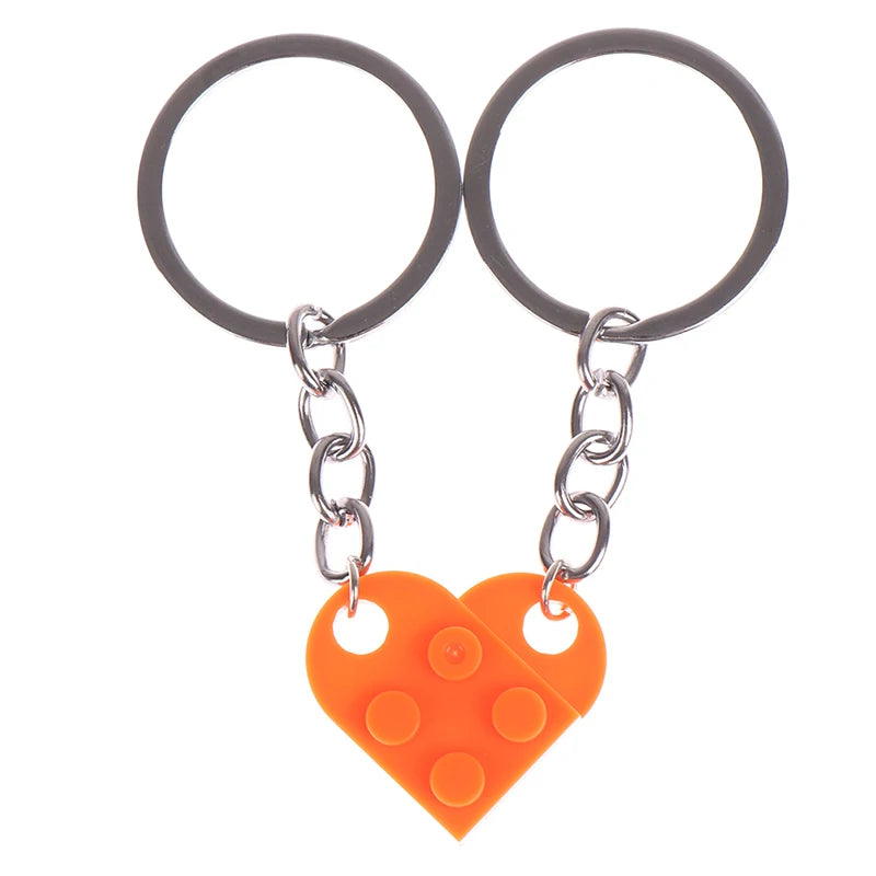 Lego Couples Heart Keychain