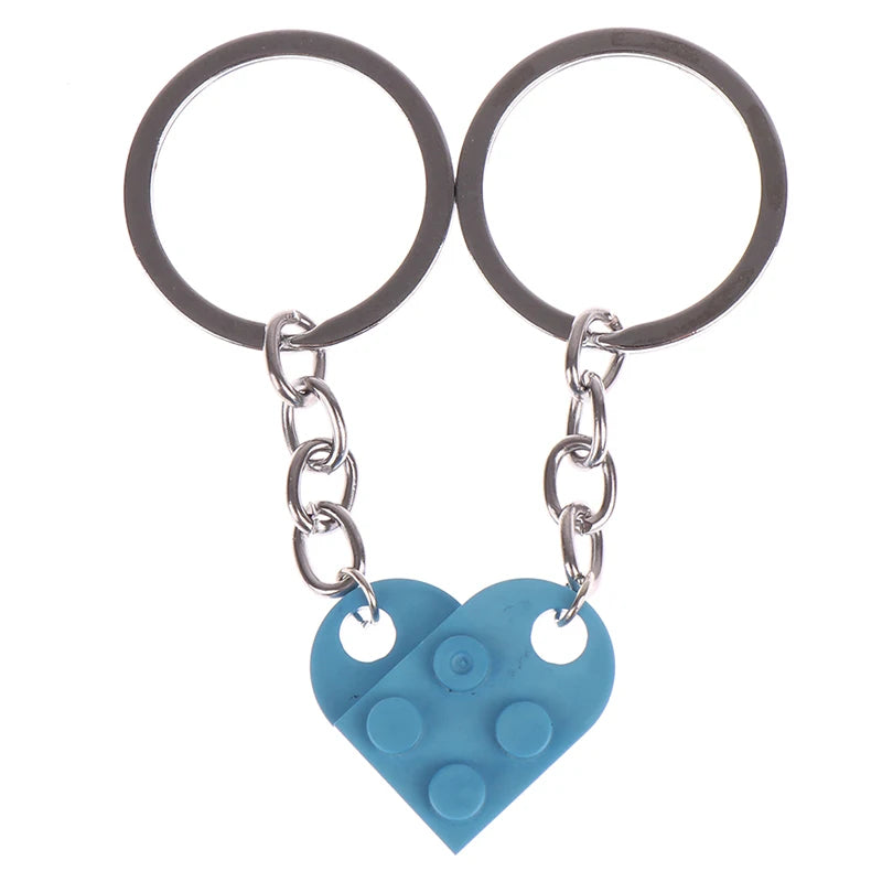 Lego Couples Heart Keychain