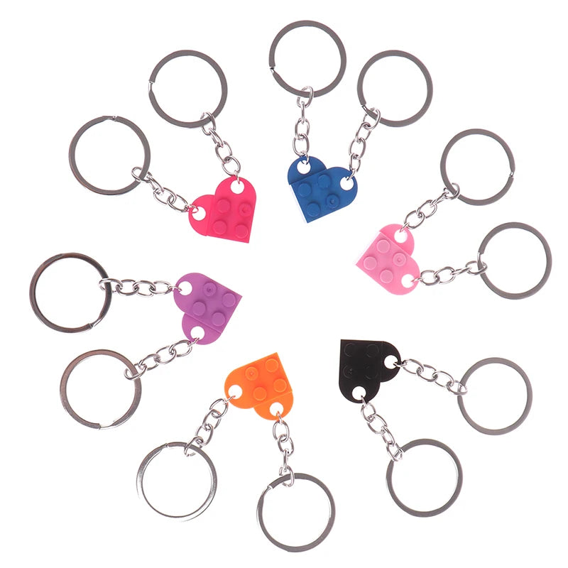 Lego Couples Heart Keychain