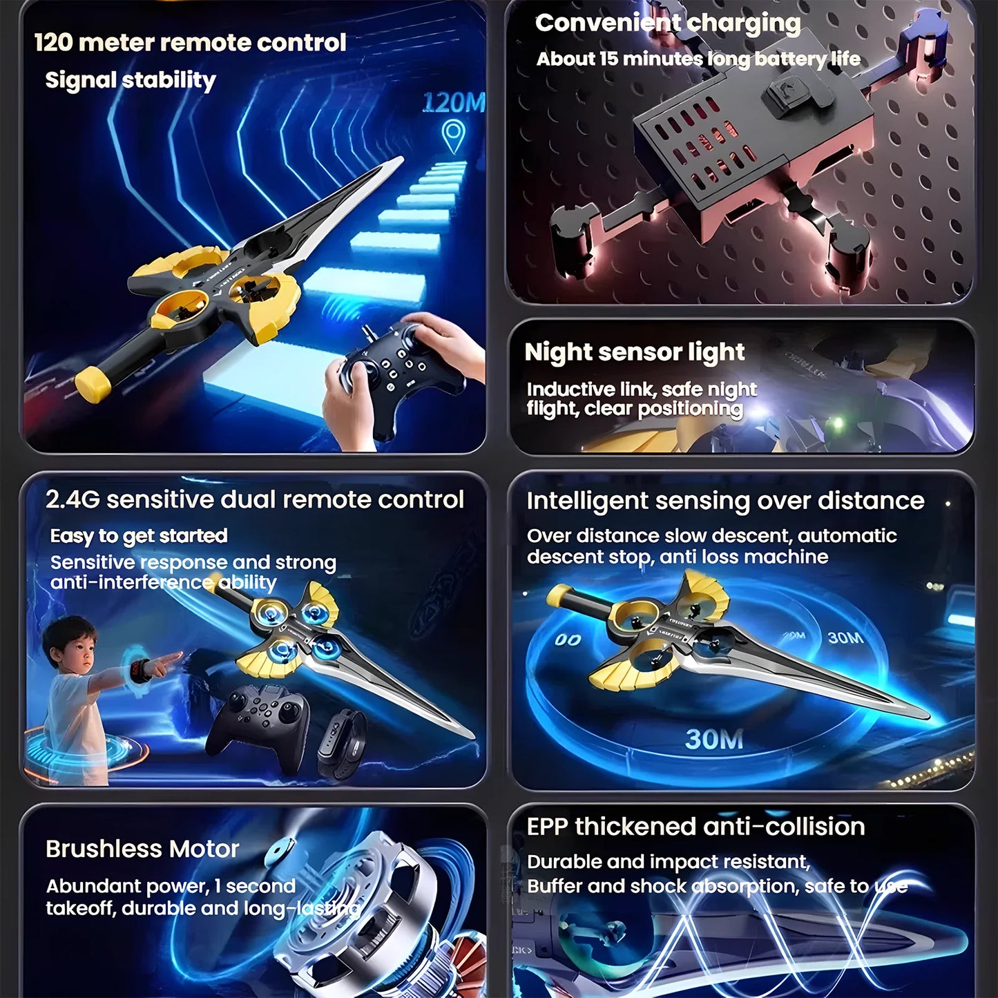 Gesture Control Flying Sword Drone 🗡️