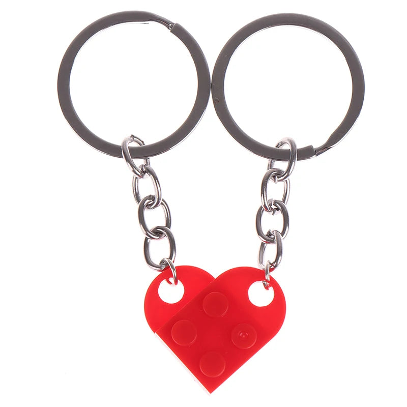 Lego Couples Heart Keychain