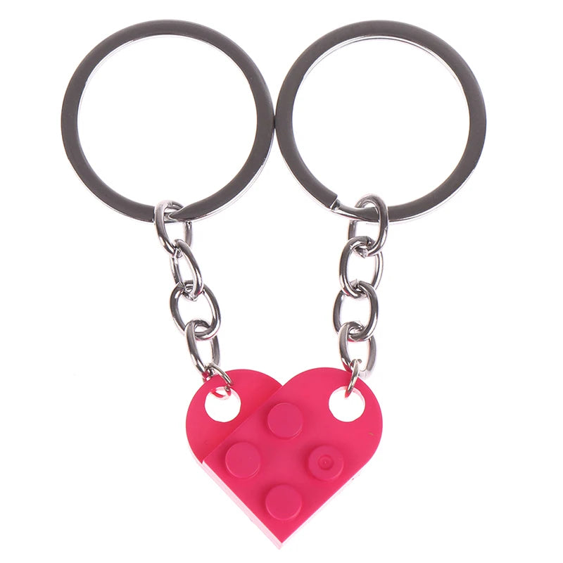 Lego Couples Heart Keychain