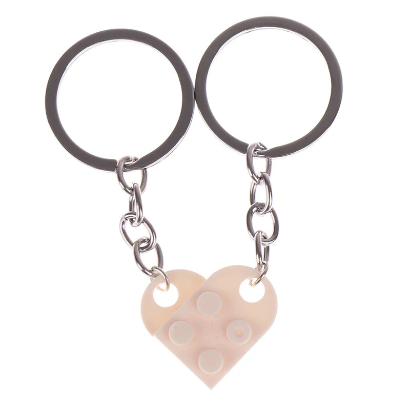 Lego Couples Heart Keychain