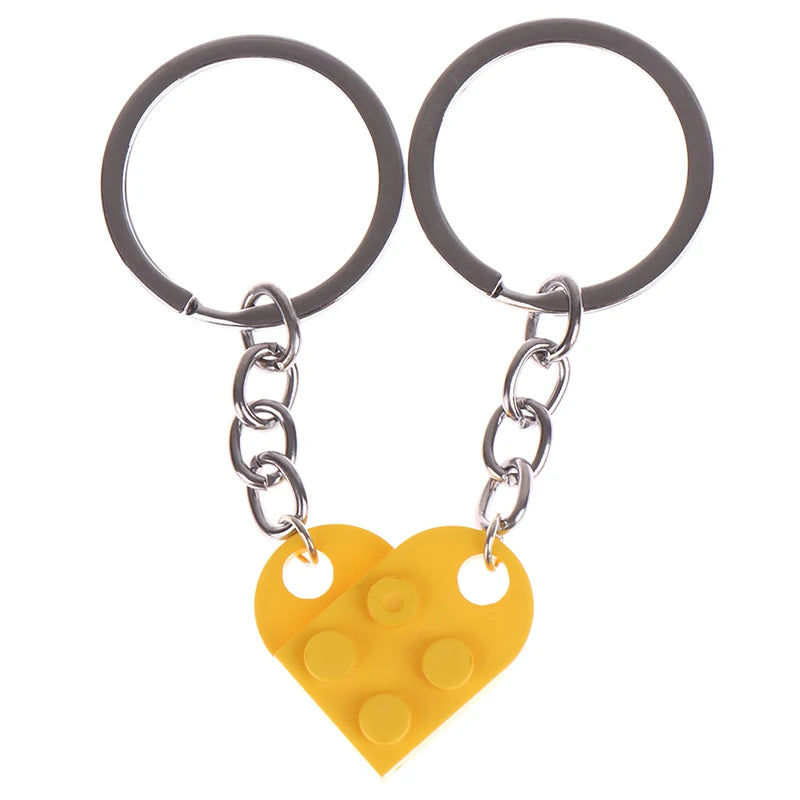 Lego Couples Heart Keychain