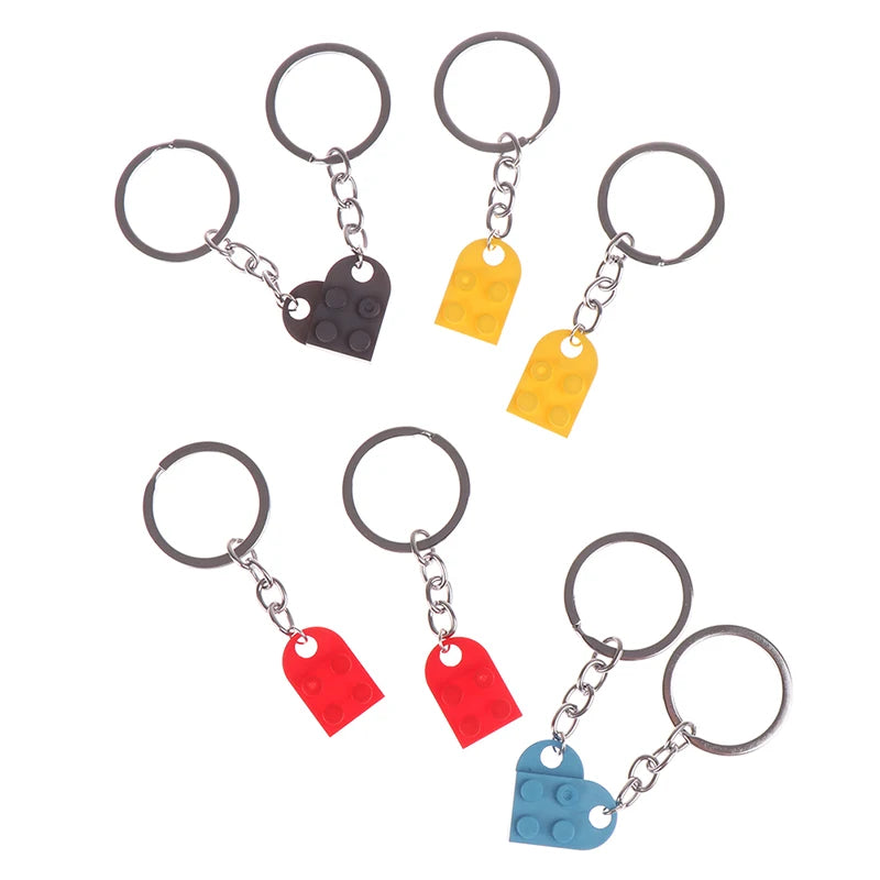 Lego Couples Heart Keychain