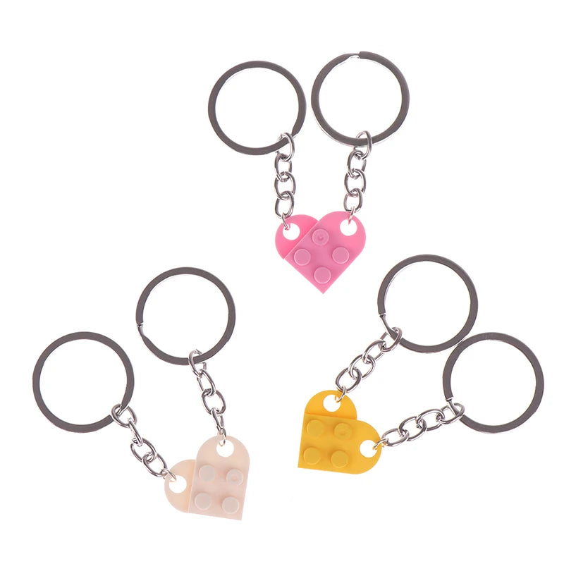 Lego Couples Heart Keychain