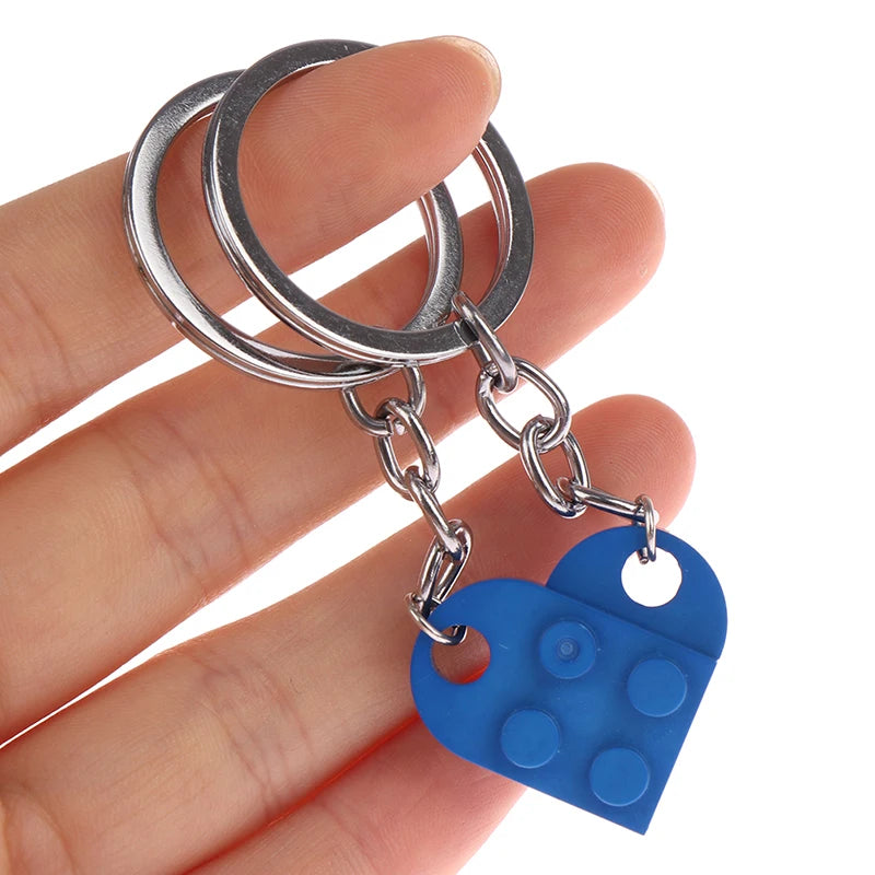 Lego Couples Heart Keychain