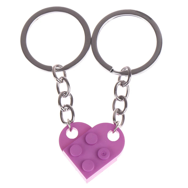 Lego Couples Heart Keychain