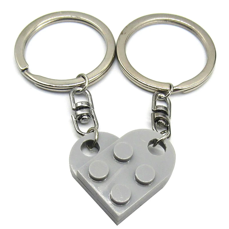 Lego Couples Heart Keychain
