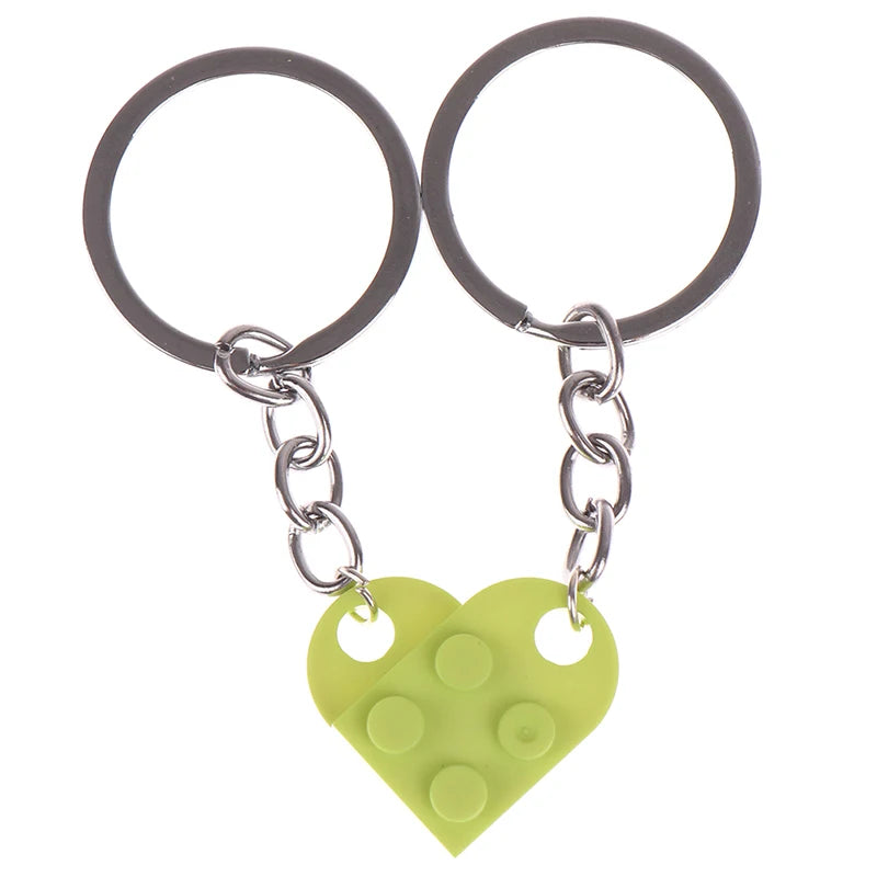 Lego Couples Heart Keychain