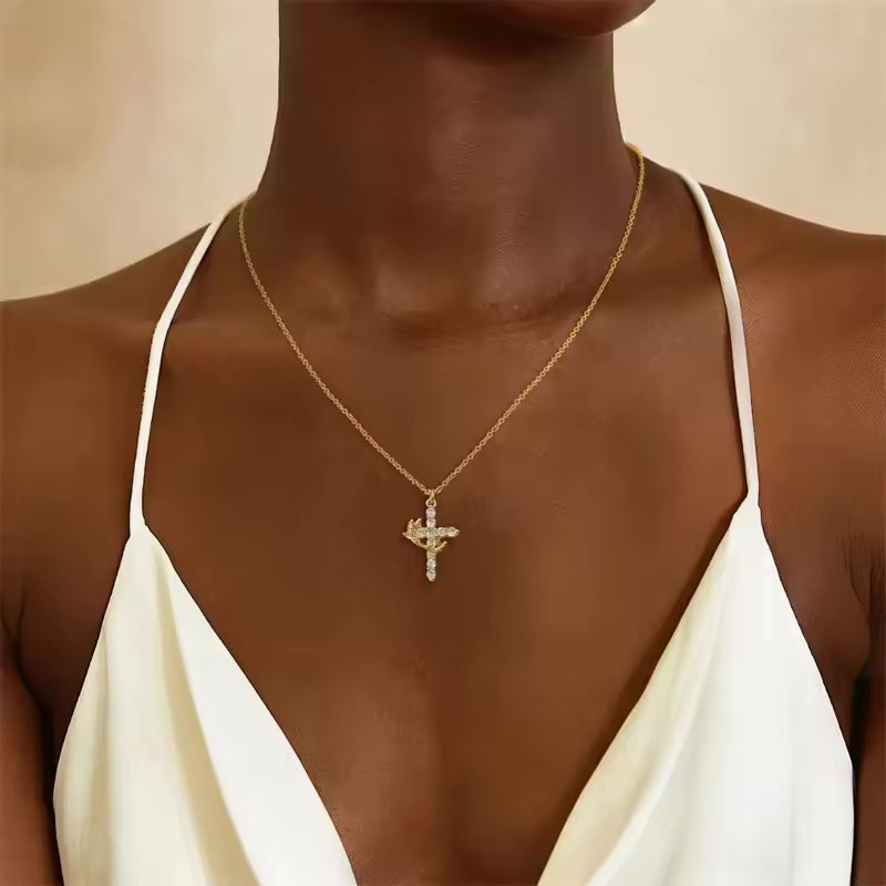 Christian Cross Pendant Necklace ✝️ 💎