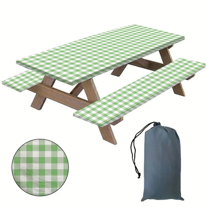 PicnicPerfect Tablecloth & Bench Cover Set 🌳🧺