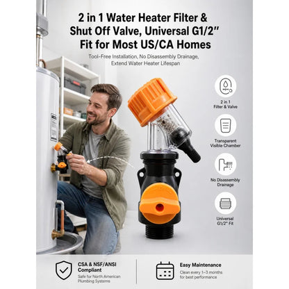 AquaFlow 2-in-1 Water Heater Descaling Valve 🚿