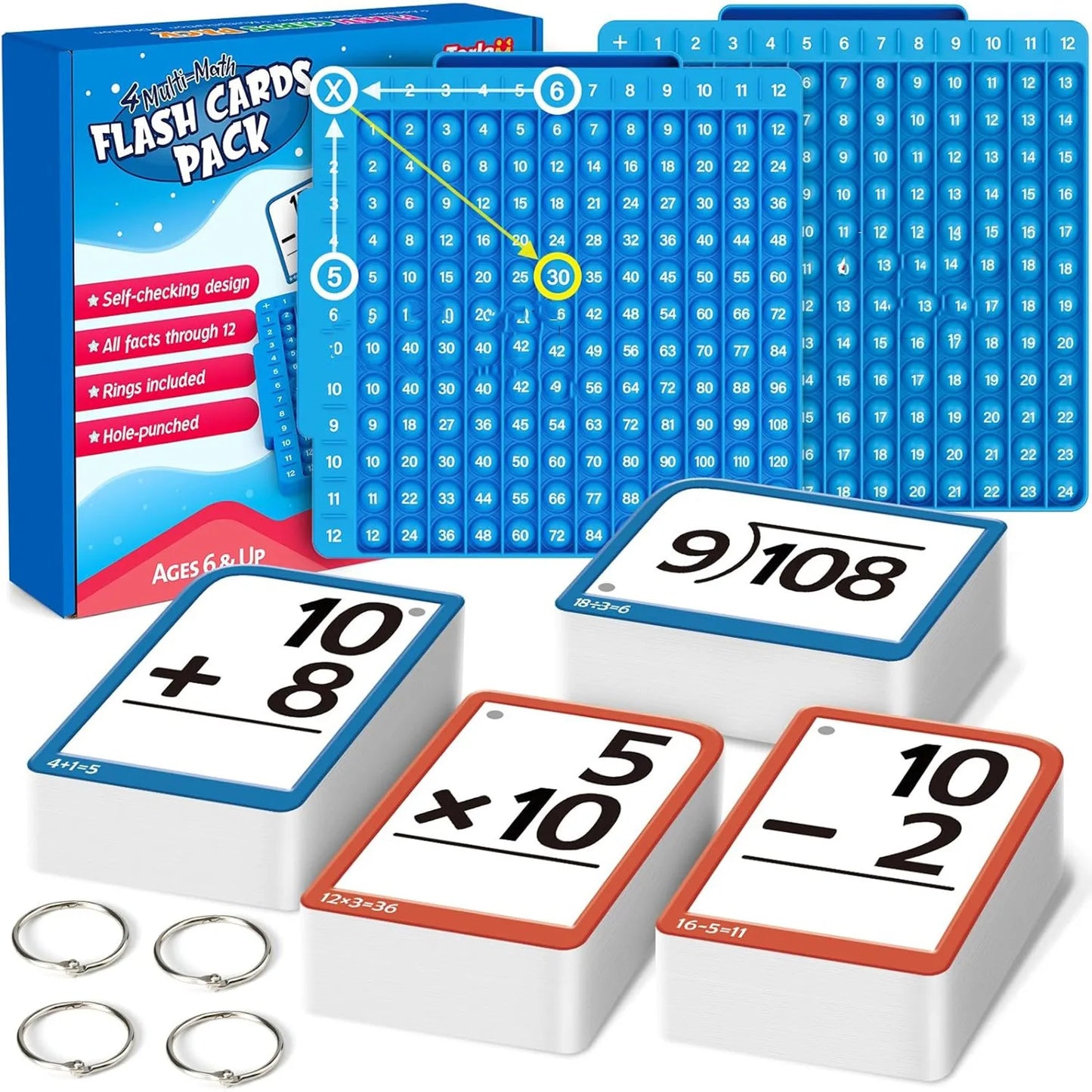 Math Bubble Board & Flash Card Set 🧠
