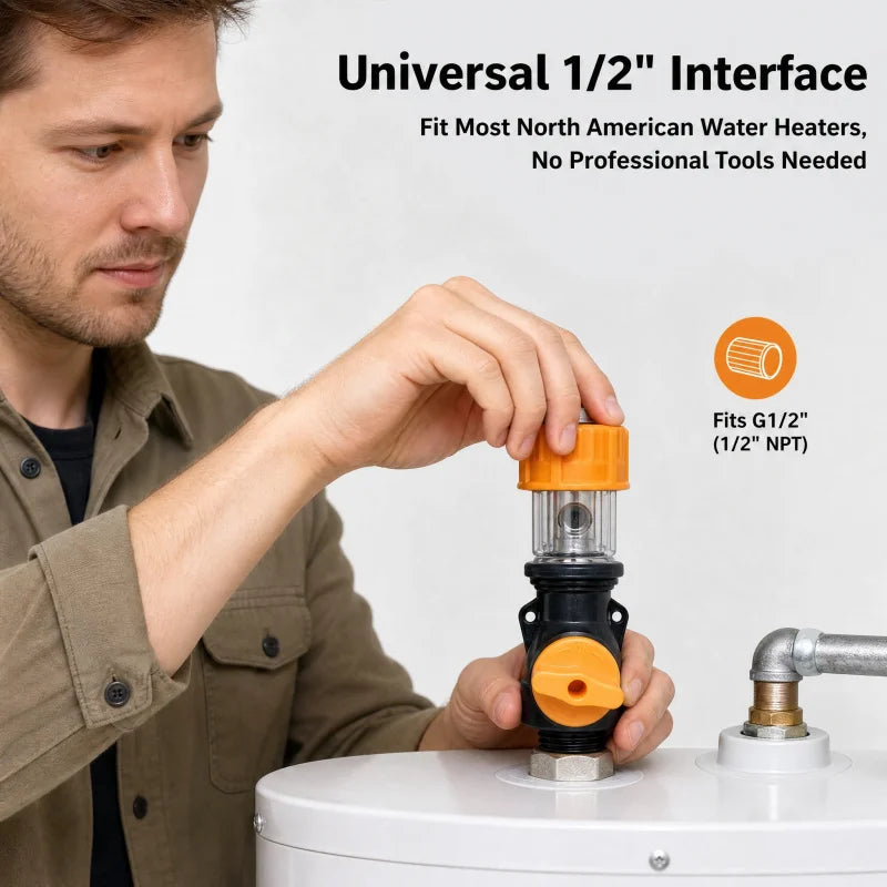 AquaFlow 2-in-1 Water Heater Descaling Valve 🚿