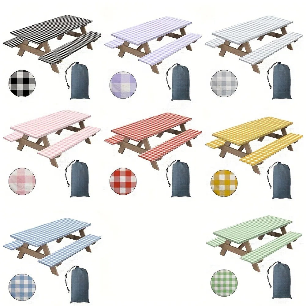 PicnicPerfect Tablecloth & Bench Cover Set 🌳🧺