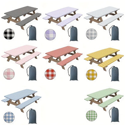 PicnicPerfect Tablecloth & Bench Cover Set 🌳🧺