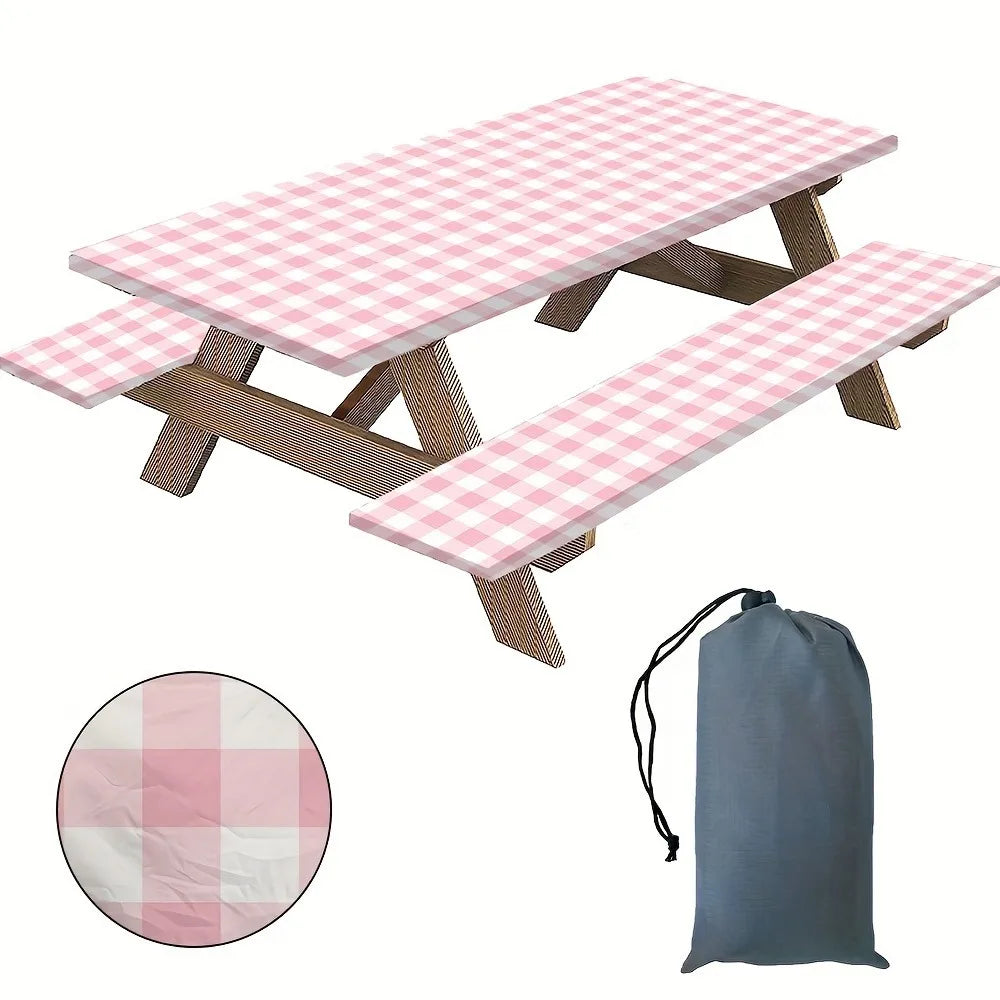 PicnicPerfect Tablecloth & Bench Cover Set 🌳🧺