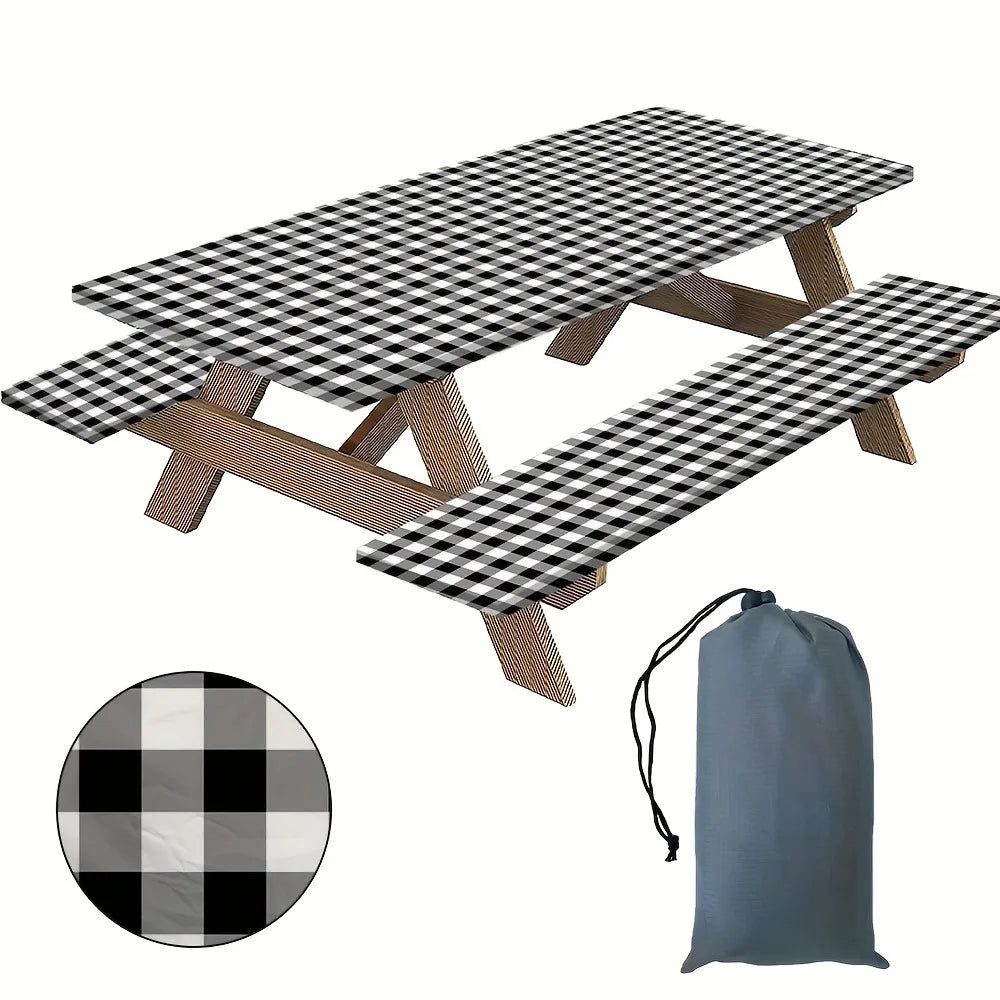 PicnicPerfect Tablecloth & Bench Cover Set 🌳🧺