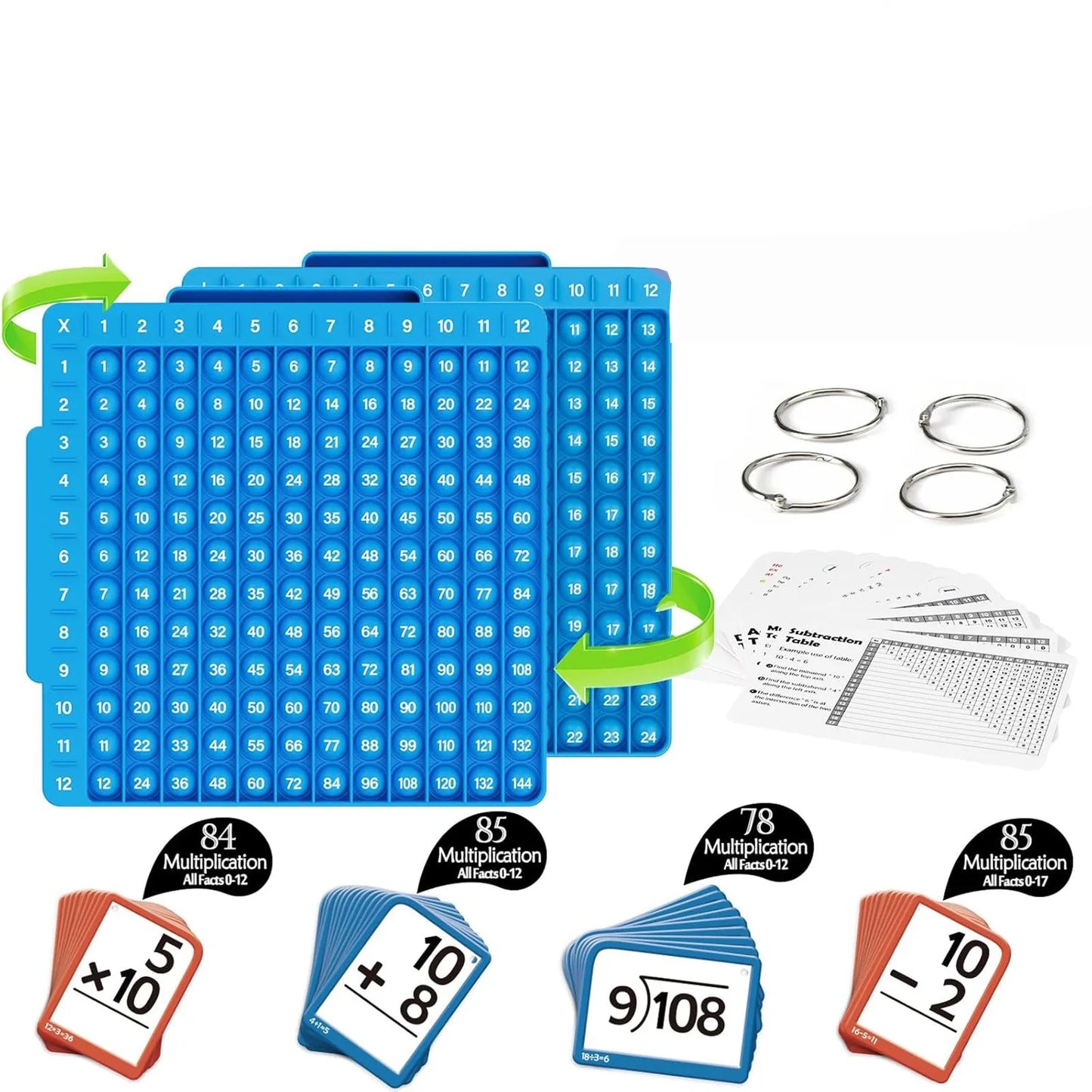 Math Bubble Board & Flash Card Set 🧠
